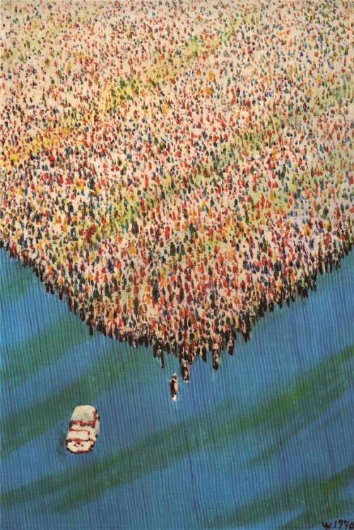 E226 万人马拉松 13.5 1990 布面油画